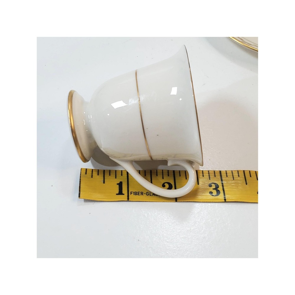 Vtg Franciscan Beverly Demitasse Cup and Saucer Gold Trim Made in California MCM - Picture 9 of 10
